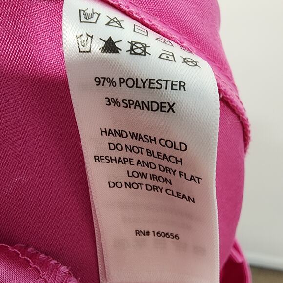 Sincerely Jules Pleated Wide Leg Satin Pants Size L Bright Pink Office Barbie - Picture 13 of 13